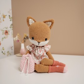Kit Crochet Socquette, jolie renarde – Coffret Complet, Patron PDF