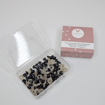 Boîte de 50 yeux de sécurité 8 mm